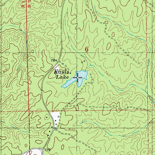 Topographic Map of Kauls Lake, AL