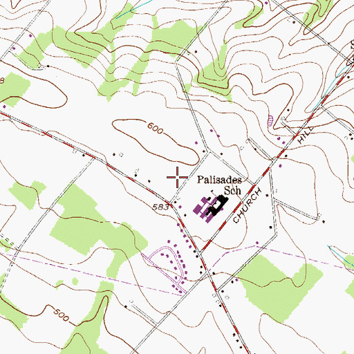 Topographic Map of Durham-Nockamixon Elementary School, PA