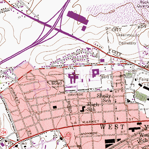 Topographic Map of West York Senior High School, PA
