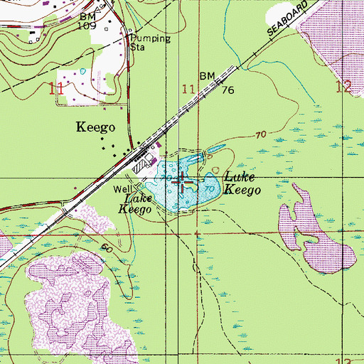 Topographic Map of Lake Keego, AL