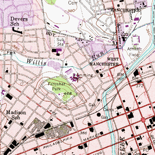 Topographic Map of Ferguson Elementary School, PA