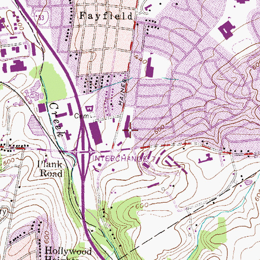 Topographic Map of Teachers Driving School, PA