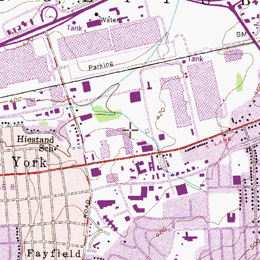 Topographic Map of York County Shopping Center, PA