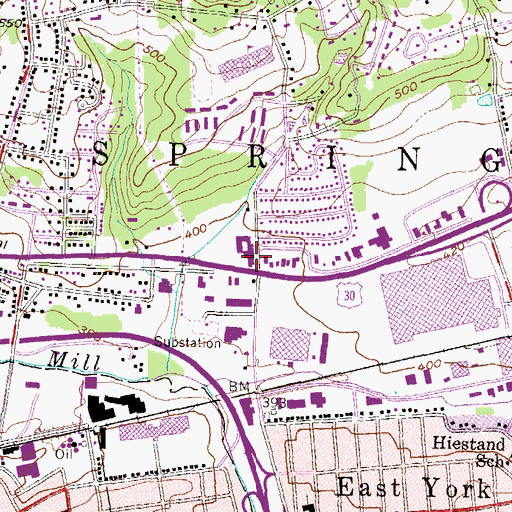 Topographic Map of North Hills Elementary School, PA