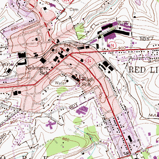 Topographic Map of Red Lion Area Junior High School, PA