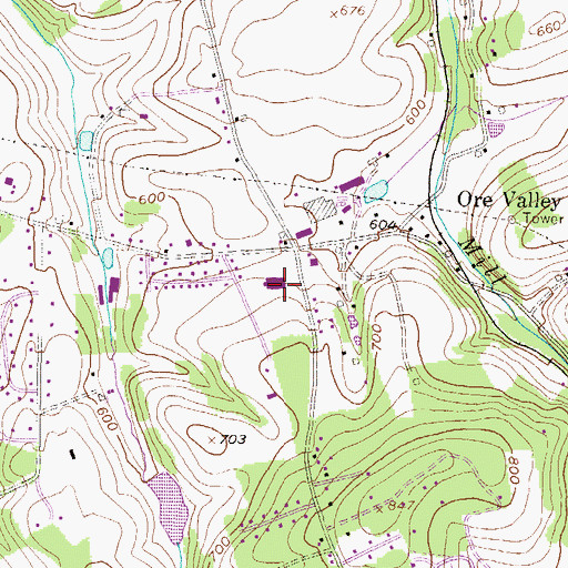 Topographic Map of Ore Valley Elementary School, PA