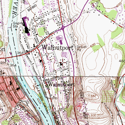 Topographic Map of Walnutport Elementary School, PA