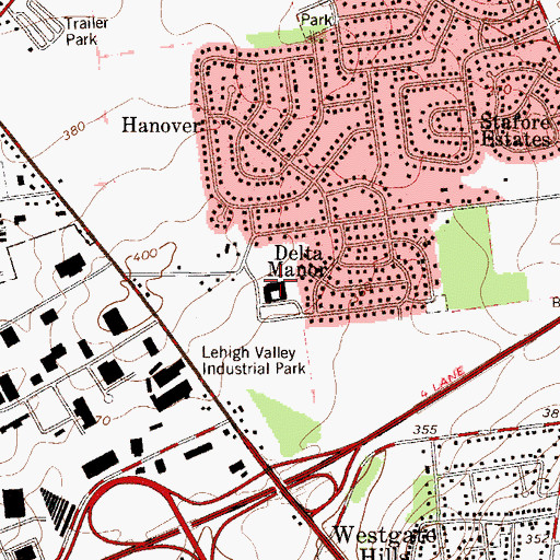 Topographic Map of Asa Packer Elementary School, PA