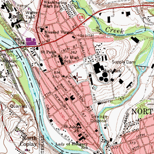 Topographic Map of Wolf Elementary School, PA