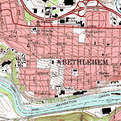 Topographic Map of Calypso Elementary School, PA