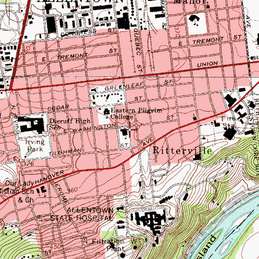 Topographic Map of Ritter Elementary School, PA