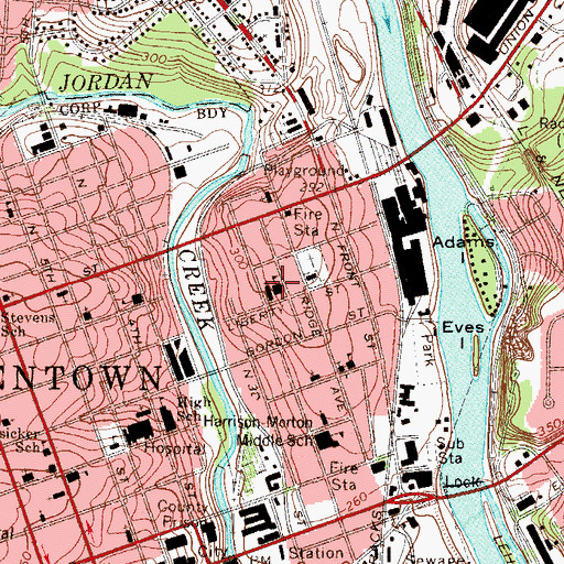 Topographic Map of Sheridan Elementary School, PA