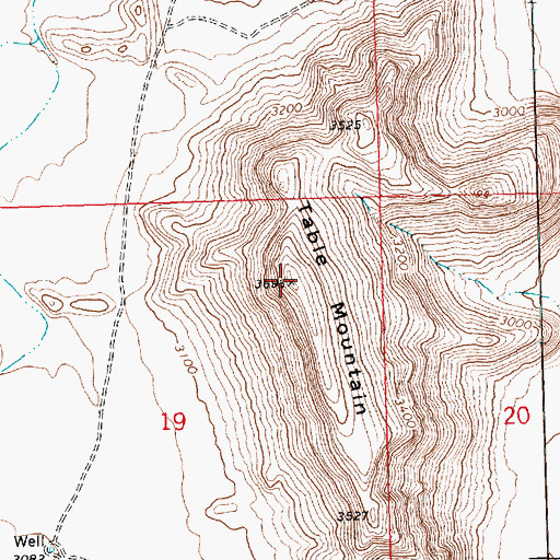 Topographic Map of Table Mountain, AZ