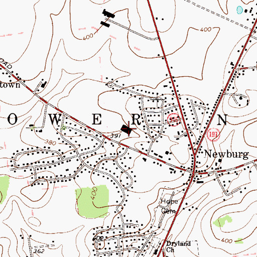 Topographic Map of Lower Nazareth Elementary School, PA