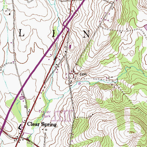 Topographic Map of Uniontown, PA
