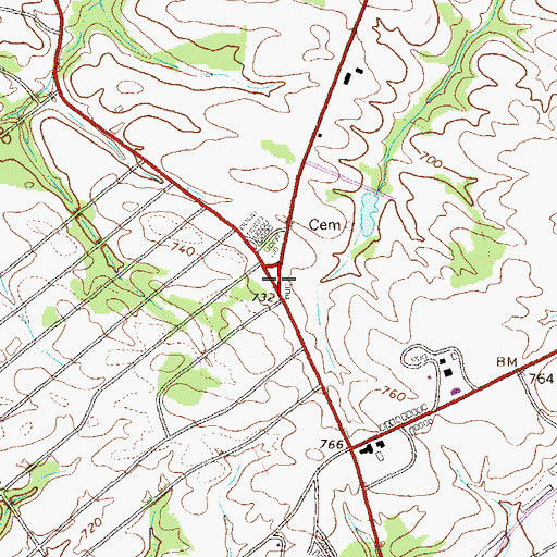 Topographic Map of Gelvin School, PA
