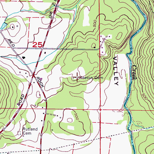 Topographic Map of Keeton Cemetery, AL