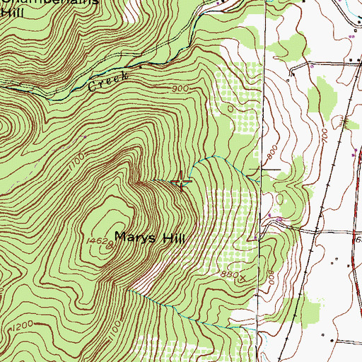 Topographic Map of Raven Rock, PA