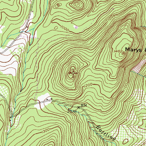 Topographic Map of Marys Rock, PA