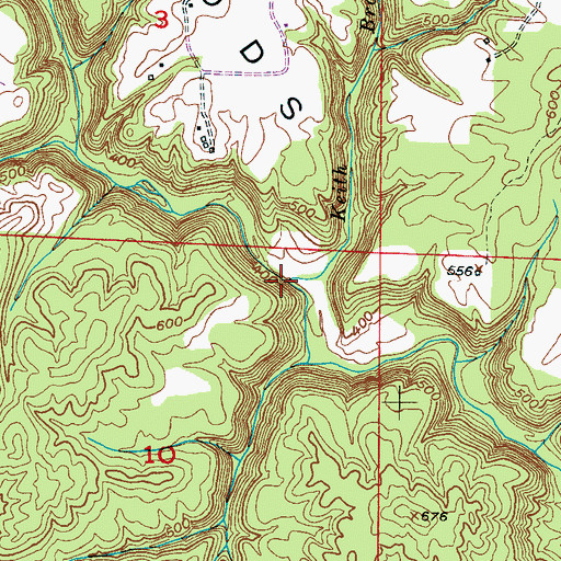 Topographic Map of Keith Branch, AL