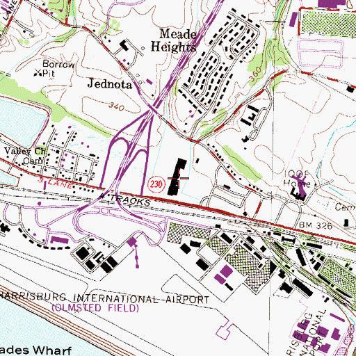 Topographic Map of Olmstead Plaza, PA