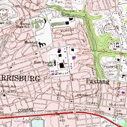 Topographic Map of Kings Plaza, PA