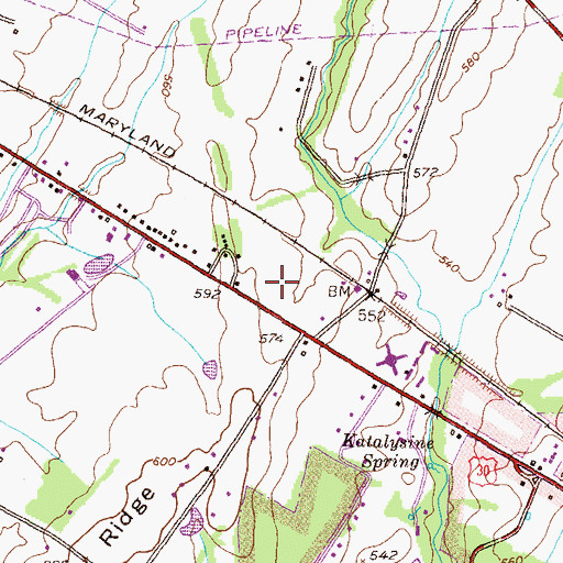 Topographic Map of Belmont School, PA