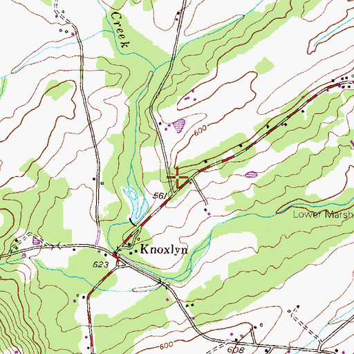 Topographic Map of Glenwood School, PA