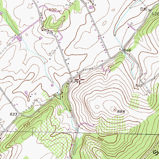 Topographic Map of Maple Grove School, PA