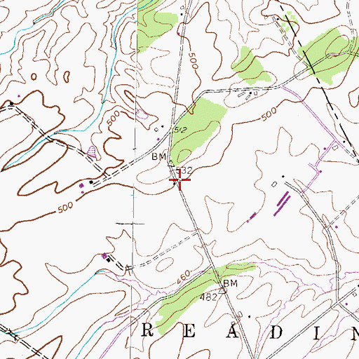 Topographic Map of Hollinger School, PA