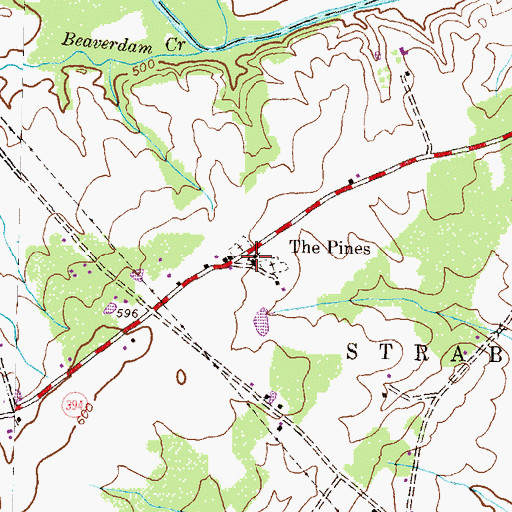 Topographic Map of Pine Church, PA
