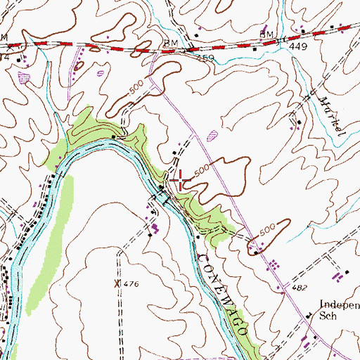 Topographic Map of Hafers Mill (historical), PA