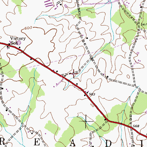 Topographic Map of Amatus, PA