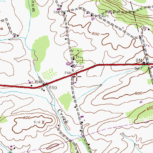 Topographic Map of Friends Grove School, PA