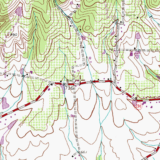 Topographic Map of Clearspring School, PA