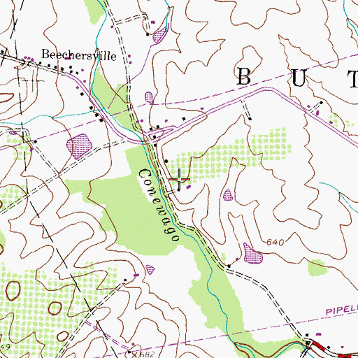 Topographic Map of Pinegrove School (historical), PA