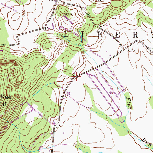 Topographic Map of Oak Grove School, PA