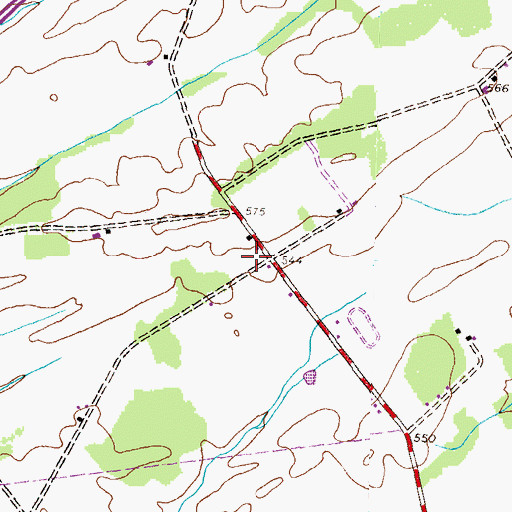 Topographic Map of Belmont School (historical), PA