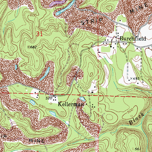 Topographic Map of Kellerman, AL