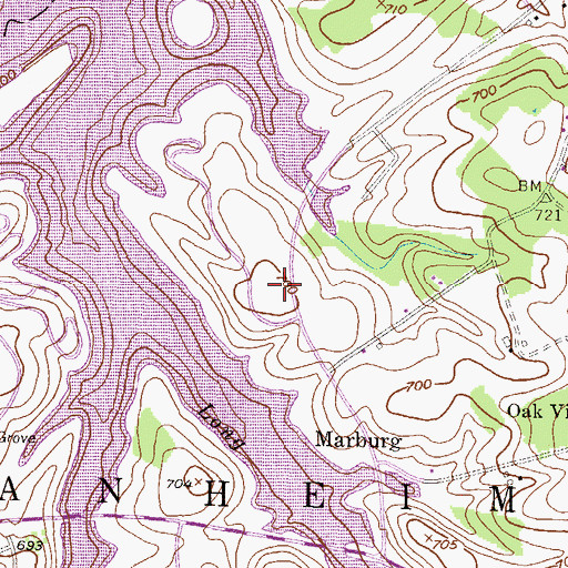 Topographic Map of Nace School, PA