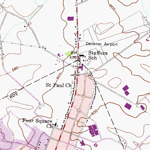 Topographic Map of New Baltimore, PA