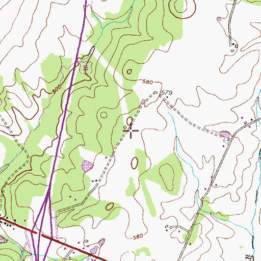 Topographic Map of Rocky Grove School, PA