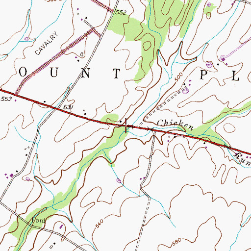 Topographic Map of Mount Vernon School, PA