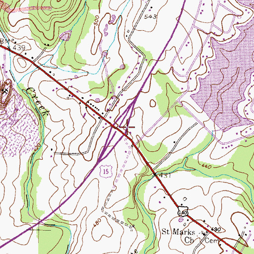 Topographic Map of White Run School (historical), PA