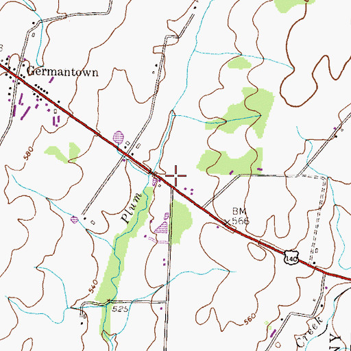Topographic Map of Pleasant Grove School (historical), PA