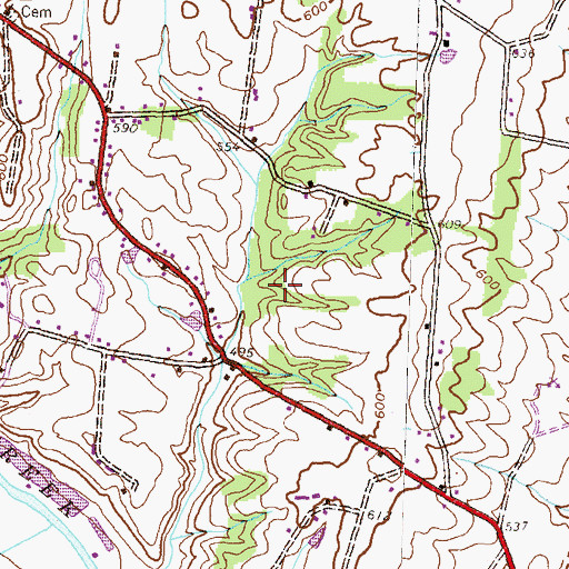Topographic Map of Enoch Brown Memorial Park, PA