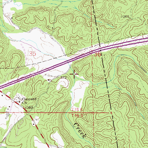 Topographic Map of Kelley Creek, AL