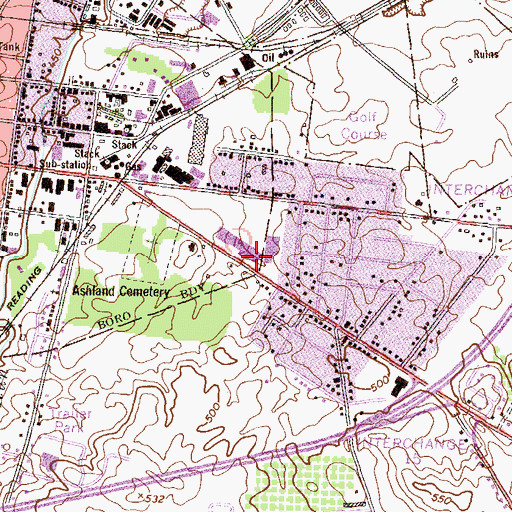 Topographic Map of Carlisle Plaza Mall, PA