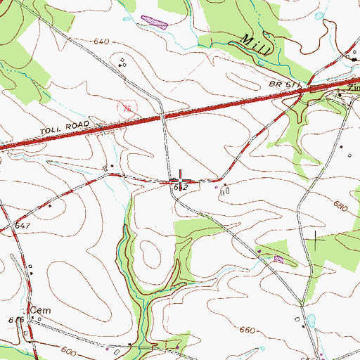 Topographic Map of Jackson School, PA