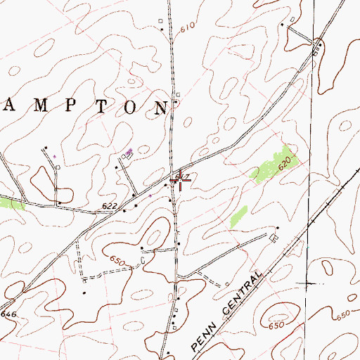 Topographic Map of Oak Grove School, PA